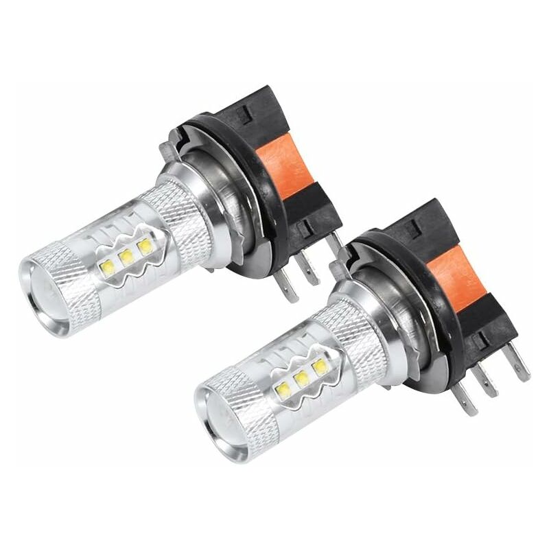 

2pcs 80W H15 Faros delanteros HID Bombillas LED blancas para lámpara de luces diurnas