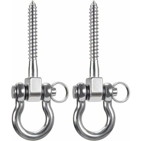 2pcs 900kg Load Capacity 304 Stainless Steel Heavy Duty Ceiling Hooks Swing Hooks Hanging Hooks with Wood Screws for Yoga Hanging Chair Punching Bag Hammock Chair R MUMU