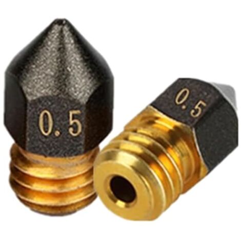 2pcs accessoires pour imprimante 3D buse en laiton volcanique MK8 - 0.5 / 1.75mm pour 1.75mm Ender3 Pro CR10/S