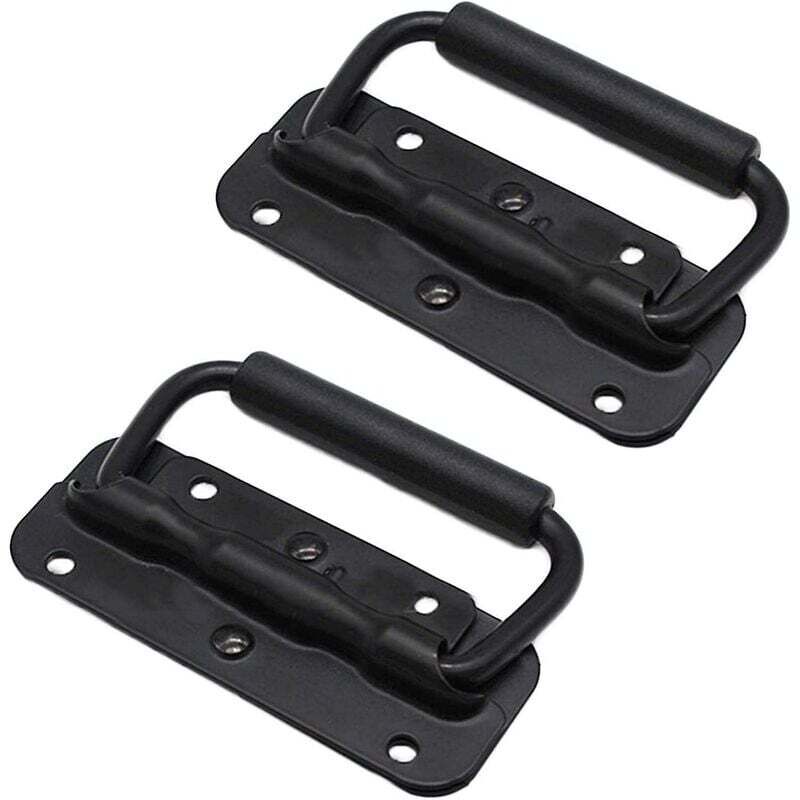 2pcs acier inoxydable boîte à main poignée ascenseur boîte à outils ressort pliant poignée, poignée de traction 100mm