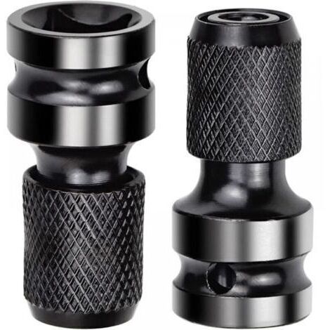 2pcs Adaptateur de douille 1/2" carré à 1/4" Adaptateur de clé à chocs Adaptateur à dégagement rapide pour cliquets à percussion et porte-embouts de tournevis