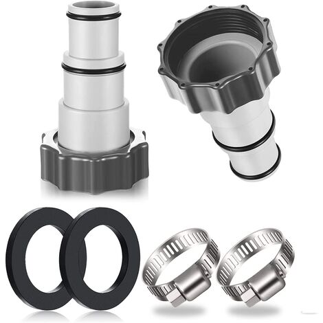 2PCS Adaptateur Tuyau Piscine, Adaptateur Piscine, Adaptateur pour Piscine Intex, Adaptateur Tuyau Piscine, Adaptateur Tuyau pour Pompe, Raccord pour Tuyau Piscine Ø 32 et 38 mm