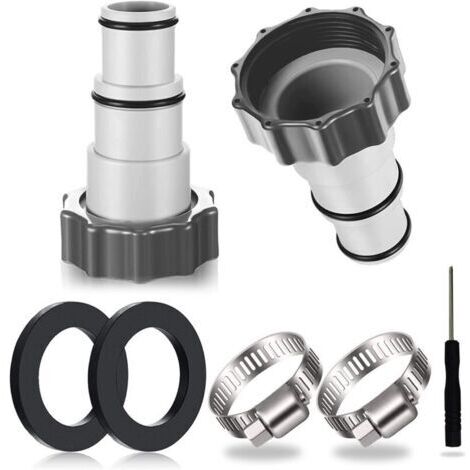 2PCS Adaptateur Tuyau Piscine, Adaptateur Piscine, Adaptateur pour Piscine Intex, Adaptateur Tuyau Piscine, Adaptateur Tuyau pour Pompe, Raccord pour Tuyau Piscine Ø 32 et 38 mm