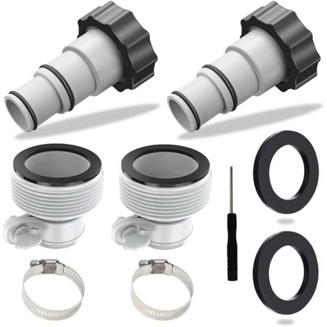 2PCS Adaptateur Tuyau Piscine,Nsemble D'Adaptateurs Tuyau Piscine,Adaptateur Tuyau Pour Pompe,Adaptateur Piscine,Adaptateur Tuyau Rechange, Rechange Filetage IntéRieur, Adaptateur Piscine