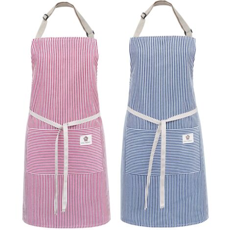 2pcs Adjustable Cotton Apron, Kitchen Apron, Cooking Apron