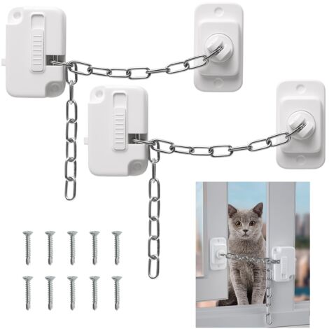 2pcs Adjustable Window Locks Safety with Screws Pet Proof Dual Design PVC ABS 304 Stainless Steel
