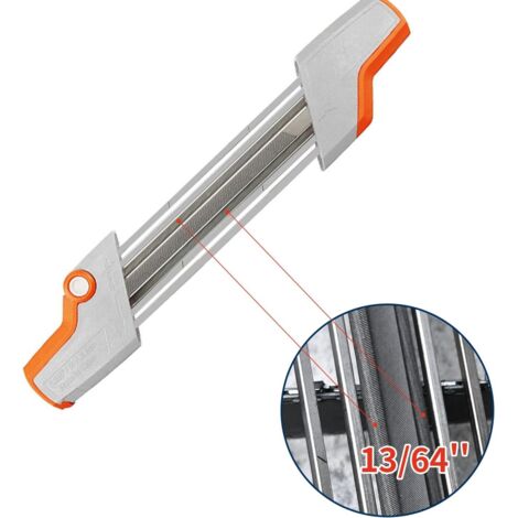 2pcs Affûteuse pour tronçonneuse Porte-lime 2 en 1 pour chaîne de tronçonneuse 3/8" P Ø 4,0 mm