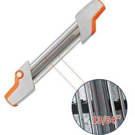 2pcs Affûteuse pour tronçonneuse Porte-lime 2 en 1 pour chaîne de tronçonneuse 3/8" P Ø 4,0 mm
