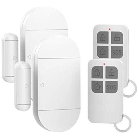 2pcs Alarme de Porte et Fenêtre Capteur sans Fil Magnétique avec 2 Télécommandes pour Système de Sécurité Maison Sécurité Enfants-Antivol Contre Cambriolage Détecteurs 130dB Sirène