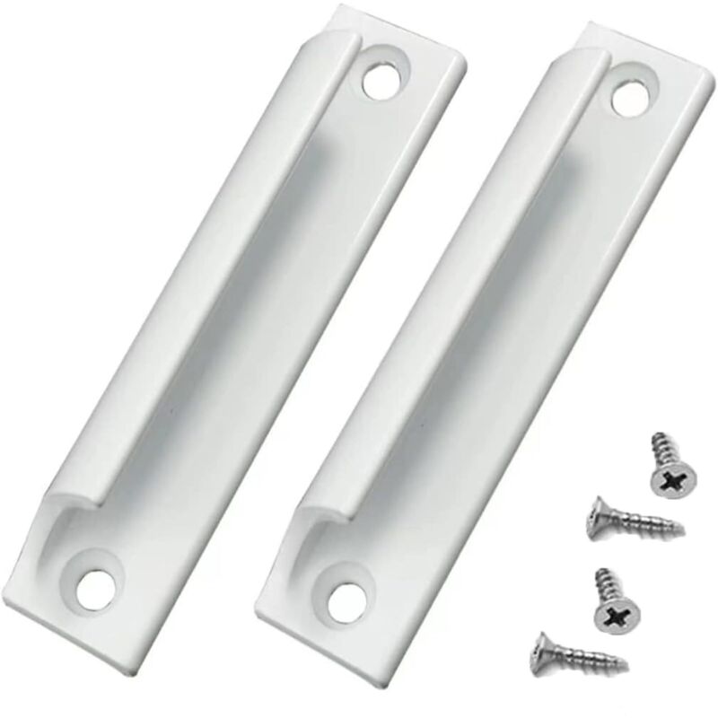2pcs Aluminum Alloy Handle Sliding Door Handle Balcony Door Handle Cabinet Drawer Handle For Windows, Furniture Hardware with Screws(White)