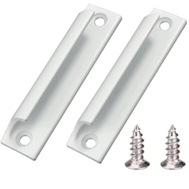 Tinor - 2pcs Aluminum Alloy Handle Sliding Door Handle Balcony Door Handle Cabinet Drawer Handle(White)