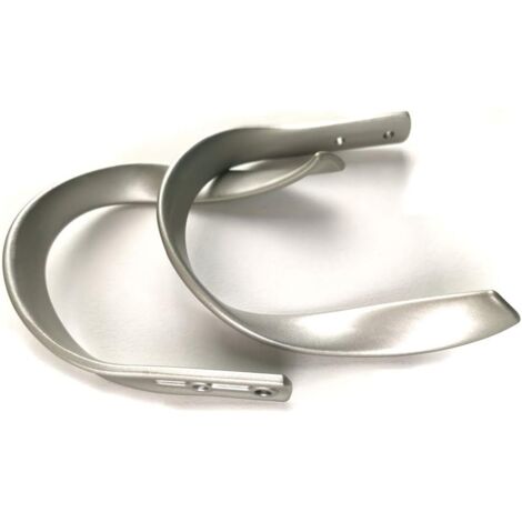 2pcs Aluminum Alloy Window Curtain Holdback Decorative Curtain Holdback (Silver)