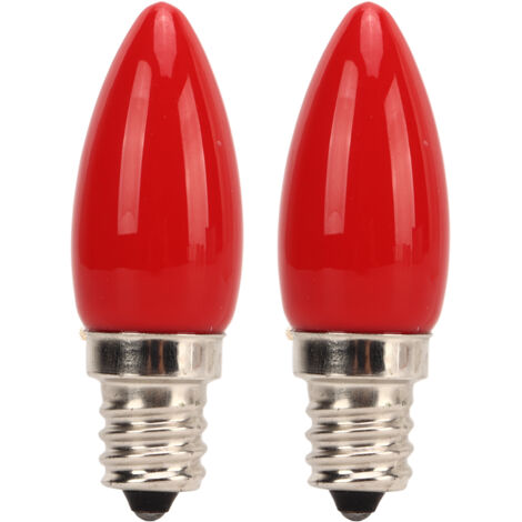 2PCS Ampoule Bougie E12 4 LED SMD2835, 220V 1.5W, Verre Clair pour Lustre Applique Murale Plafonnier Rouge