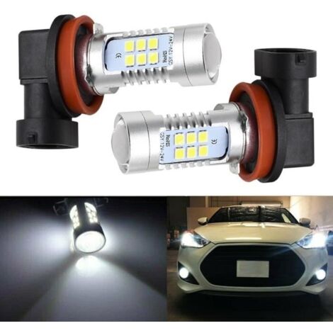 2PCS Ampoule de brouillard LED H8 H11 H16 6000K Blanc 200W 21x2835 SMD