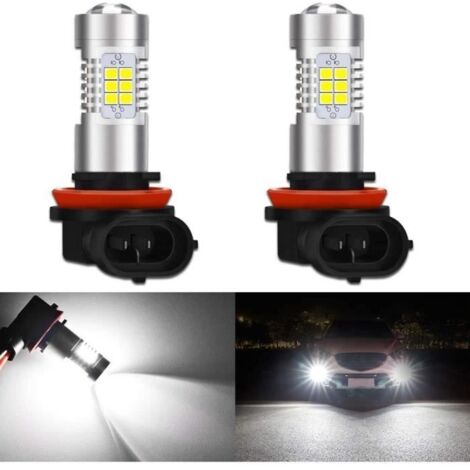 2PCS Ampoule de brouillard LED H8 H11 H9 6500K Blanc 200W -