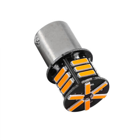 2Pcs Ampoule LED 1156 BA15S pour Clignotants Voiture Ambre 21 SMD