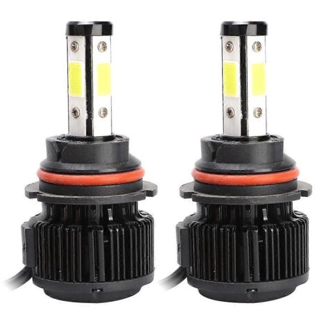 2Pcs Ampoules LED 9007 pour Phares de Voiture, 6000K Blanc Froid, Kit Conversion Feux de Route/Croisement
