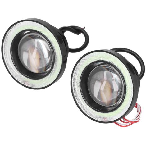 2pcs Ampoules LED Anti-Brouillard Voiture 30W IP65 Œil d'Ange Haute Luminosité Anneau Extérieur Bleu 12V Universel