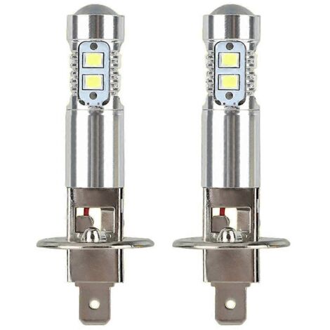 2pcs Ampoules LED H1 6000K Super Blanche 100W Haute Puissance, Feux de Brouillard et de Route, Phares de Voiture, Éclairage Auto Puissant