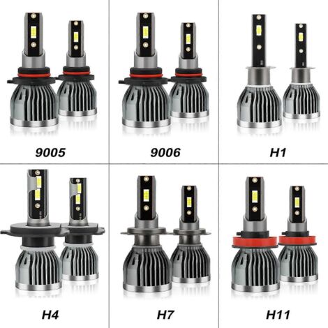 2Pcs Ampoules LED Phares Voiture IP68 Étanches 60W 6000LM, Kit Conversion Tout-en-Un Feux de Route 6V-24V, 6000K Blanc Froid
