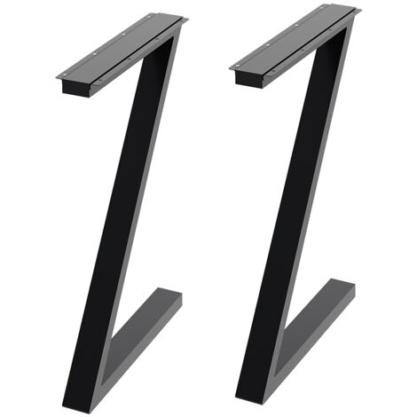 2Pcs Anti-slip Black Iron Table Legs