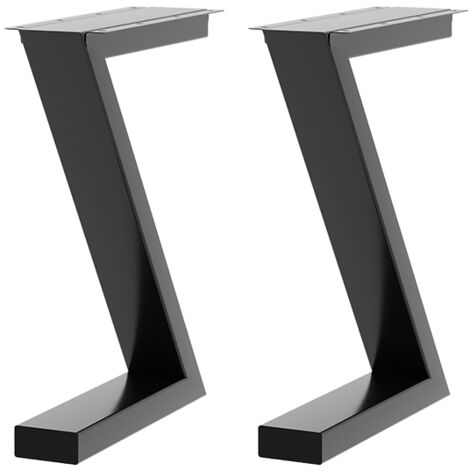 2Pcs Anti-slip Black Iron Table Legs