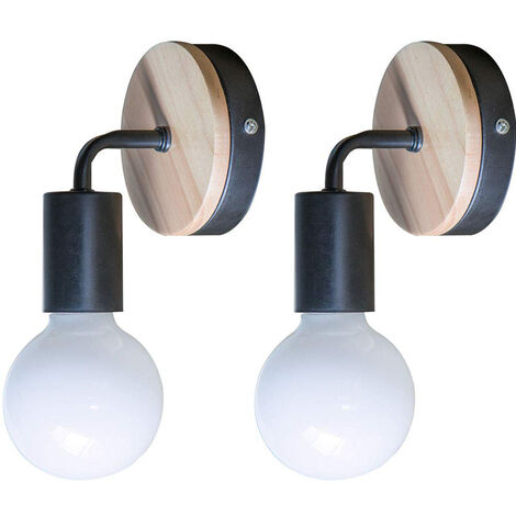 2PCS Apliques de Pared Metal Hierro Lámpara de Pared Led Moderna para Cabecera Dormitorio Sala Pasillo Entrada de Restaurante (Negro)
