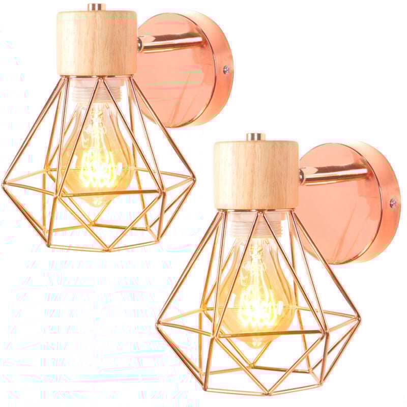 2PCS Applique Murale Rétro 15CM Lampe Murale Moderne Applique Murale D'Intérieur En Métal, Angle Réglable, Or Rose, Pour Chambre à Coucher, Bureau