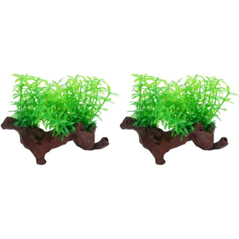 2pcs Aquarium Decorative Plants High Simulation Fish Tank Artificial Leaves Landscaping Decorations