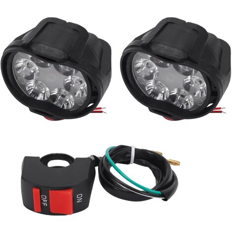 BeiLan 2Pcs Moto Feux Additionnels LED,20W Ronde LED Phares Avant Moto Anti  Brouillard 12V 24V Projecteur Spot LED Moto 1800LM Phares supplémentaires