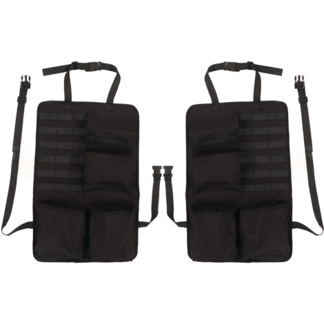 2PCS Auto Seat Organizer Oxford Cloth Waterproof Easy Cleaning Odor Free Backseat Car Organizer Black