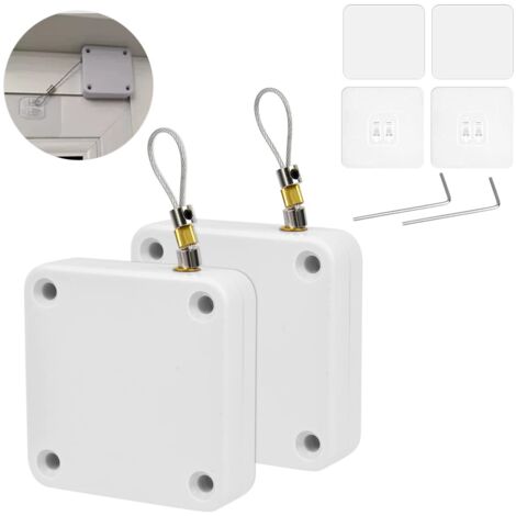 2pcs Automatic Door Closers No Drilling Stainless Steel Cable for Office Home Interior