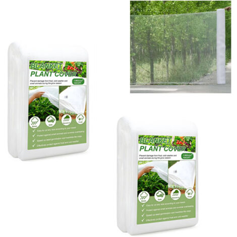 2PCS Bâche de protection contre le gel, filet anti-insectes, couverture pour légumes, idéale pour les serres et les potagers, 3 x 10 m