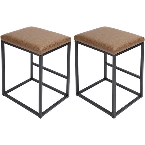 2PCS Bar Stool Counter Bar Chair with Footrest Thick Cushion Kitchen Dining Cafe Chair