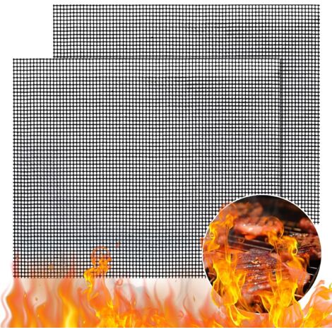 LABLANC 2Pcs Barbecue Cooking Mat for Barbecue Grill Non-Stick Barbecue Cooking Mat for Barbecue Grill Reusable and Cuttable Barbecue Mat,40x33cm