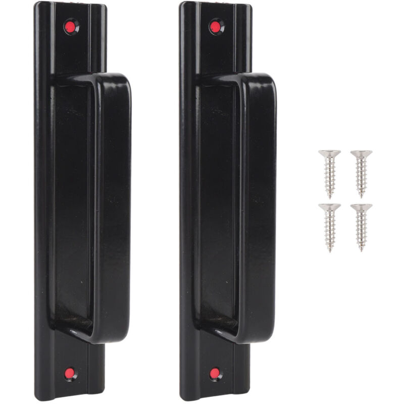 2pcs Barn Door Handles Sliding Door Handles Door Pull Handles for Glass Door Cabinet Drawer Aluminum Alloy Black