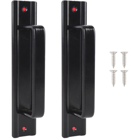 2pcs Barn Door Handles Sliding Door Handles Door Pull Handles for Glass Door Cabinet Drawer Aluminum Alloy Black