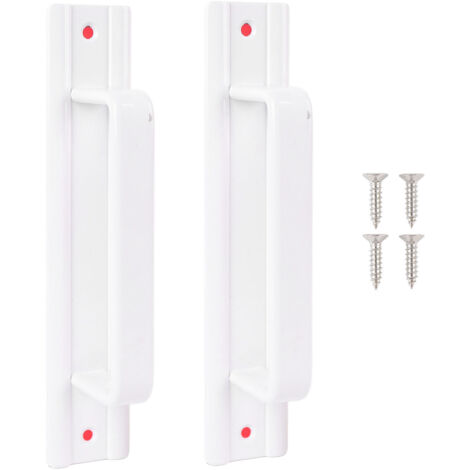 2pcs Barn Door Handles Sliding Door Handles Door Pull Handles for Glass Door Cabinet Drawer Aluminum Alloy White