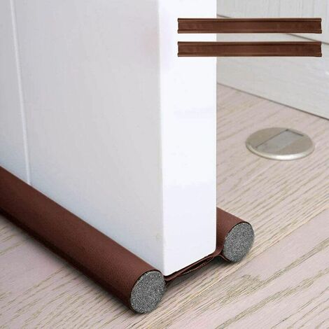 2Pcs Bas De Porte Double Isolant, Boudin De Porte Anti Froid, Boudin Porte Double Isolant, Boudin Protection Contre Courants D'Air Anti Bruit, Joint De Porte Interieur Universel Etanche (Marron, 2Pcs)