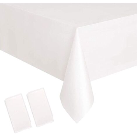 2pcs Biodegradable Plastic Tablecloths Disposable Party Table Covers for Indoor Outdoor Events