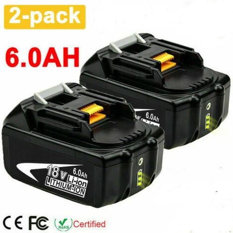 AXILIEF 2PCS BL1845 18V 6.0Ah Lithium Packs de batterie remplacement pour Makita BL1860B