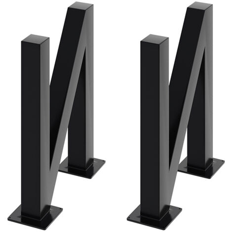 2Pcs Black N-shaped Iron Table Legs
