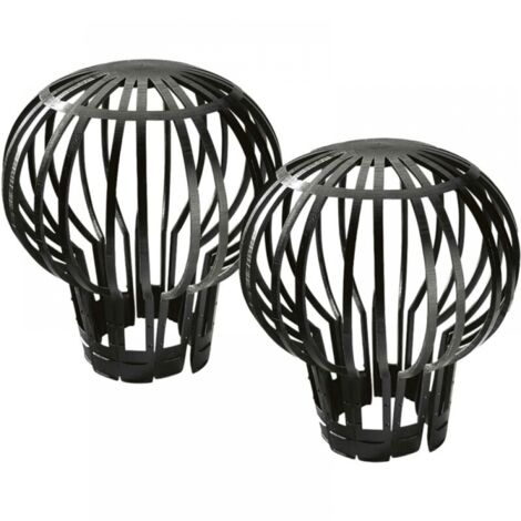 2pcs Black Plastic Roof Floor Drain Drain Outlet Anti-blocking Round Mesh Cover