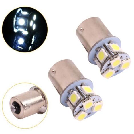 2Pcs Blanc BA15S R5W 1156 5050 8SMD LED Feux de Frein à voiture Ampoule -LON