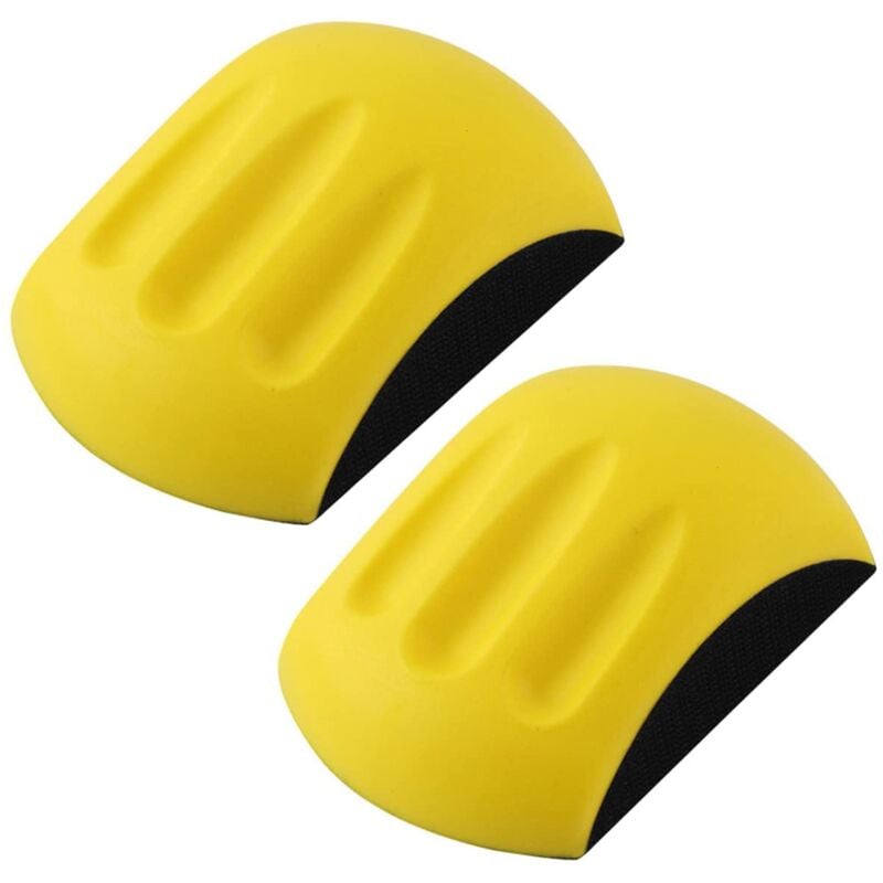2PCS Bloc de Cale de Poncage Cale à poncer Auto Agrippante Manuel 5'/125mm Bloc de Ponçage à Main en Forme de Souris pour Ponçage et Polissage de