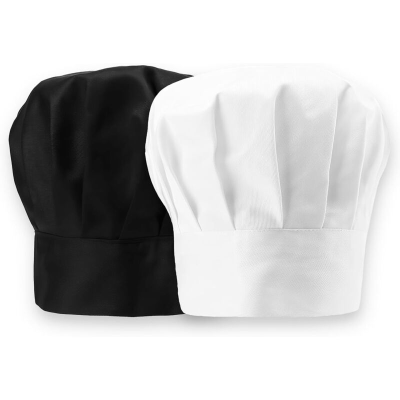 Largeight - 2pcs Bonnet De Cuisinier, Toque De Cuisinier, Toque De Chef Classique Avec Filet à Cheveux, Idéal Pour La Cuisine, La Pâtisserie Et Les