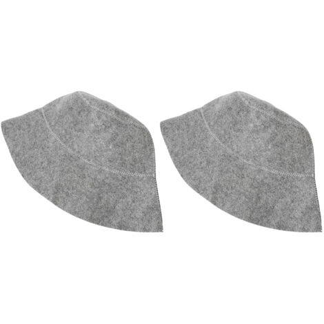 2PCS Bonnets de Sauna en Feutre Doux, Chapeaux de Bain Absorbants pour Spa et Hammam, Accessoires de Douche Confortables Gris
