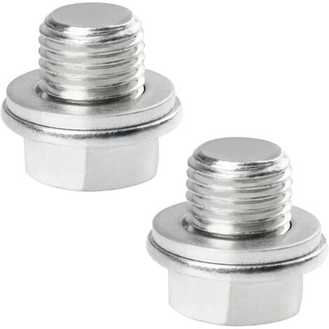 2PCS Bouchon de Vidange D'huile Universel pour Voiture,Bouchons de Vidange D'huile Avec Bague D'étanchéité,Boulon De Vidange Carter D'huile,pour la Plupart des Voitures (M16x1.5)