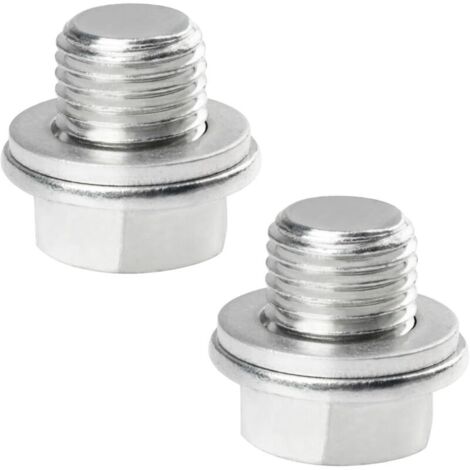 2PCS Bouchon de Vidange D'huile Universel pour Voiture,Bouchons de Vidange D'huile Avec Bague D'étanchéité,Boulon De Vidange Carter D'huile,pour la Plupart des Voitures (M16x1.5)