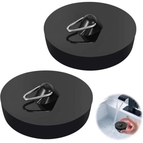2Pcs Bouchon Evier Cuisine,Bouchon Baignoire Universel, Bouchon Lavabo Salle de Bain avec Anneau de Suspension pour Évier
